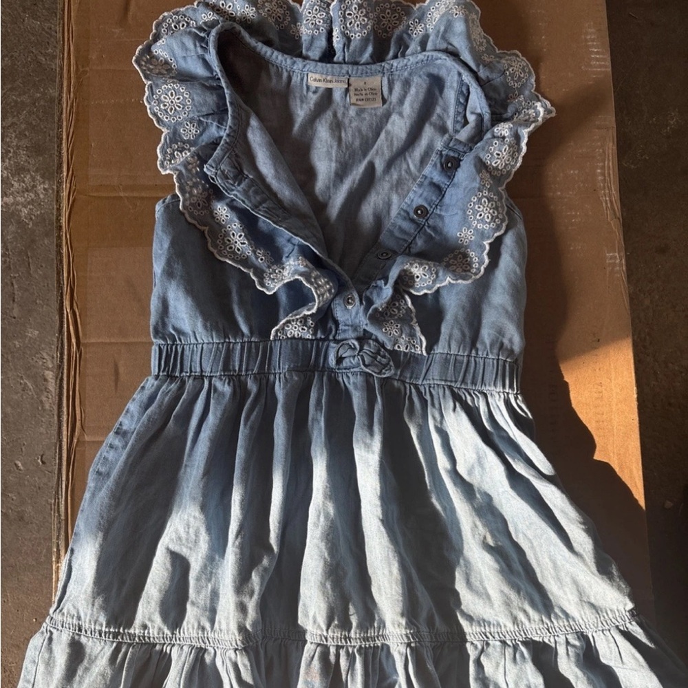 Calvin Klein Jeans Light Blue Kids Dress western denim